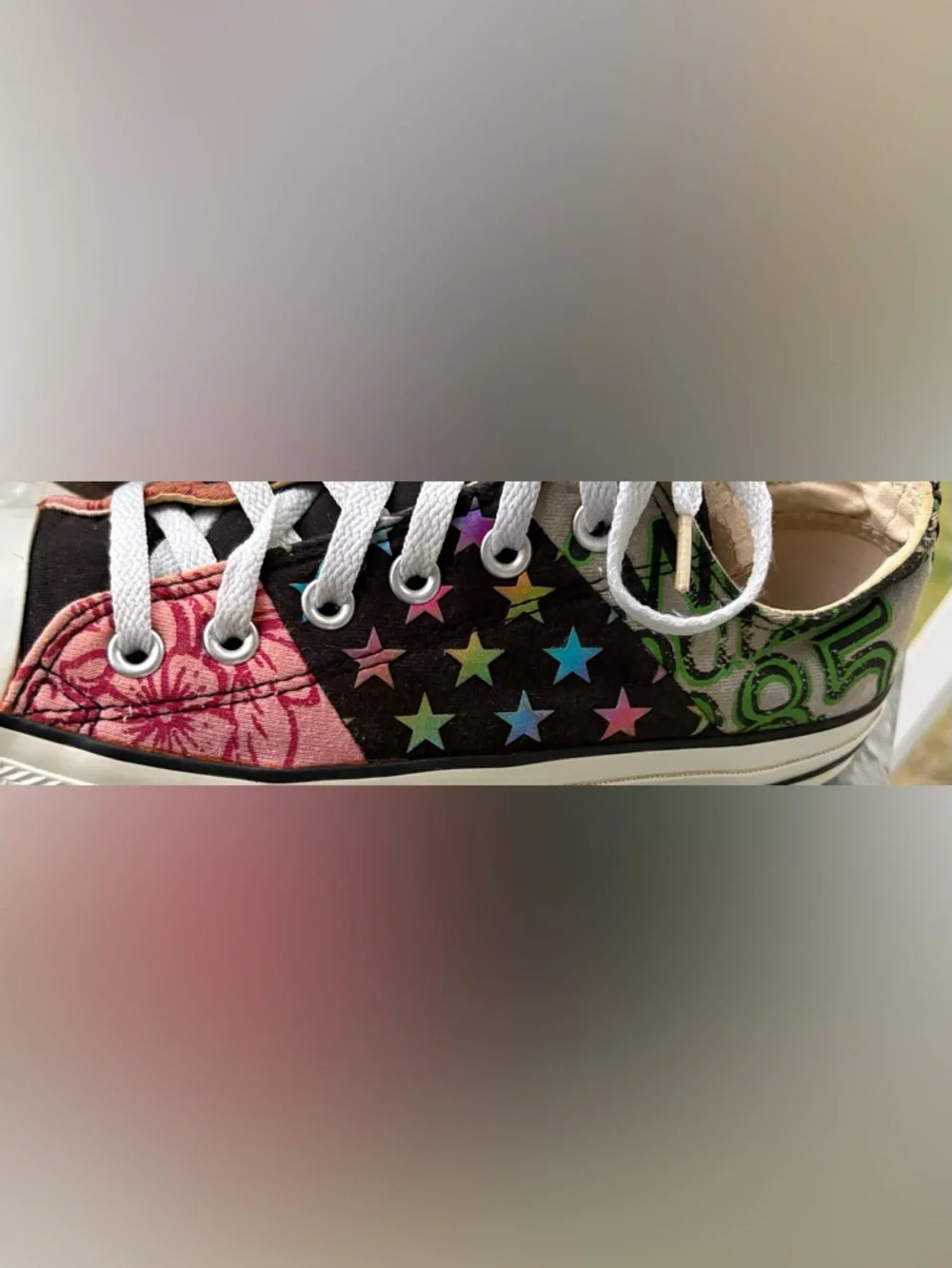 Converse Black and White Textile Low-Top Sneakers - Picture 4 of 6